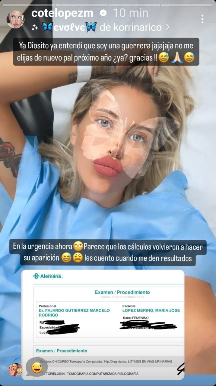 Coté López internada de urgencias