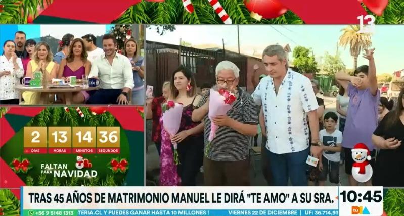 Declaró su amor a lo grande tras 45 años de matrimonio: emocionó al equipo de 'Tu Día'