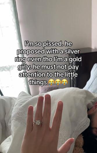 “No es el indicado”: Tiktoker realiza funa a su novio porque le propuso matrimonio con un anillo de plata