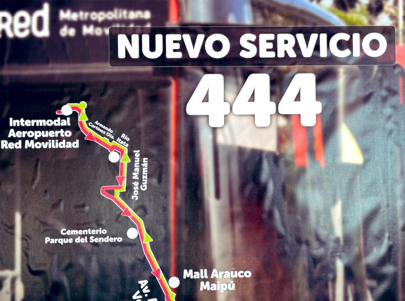 Mapa del nuevo recorrido 444 - Twitter