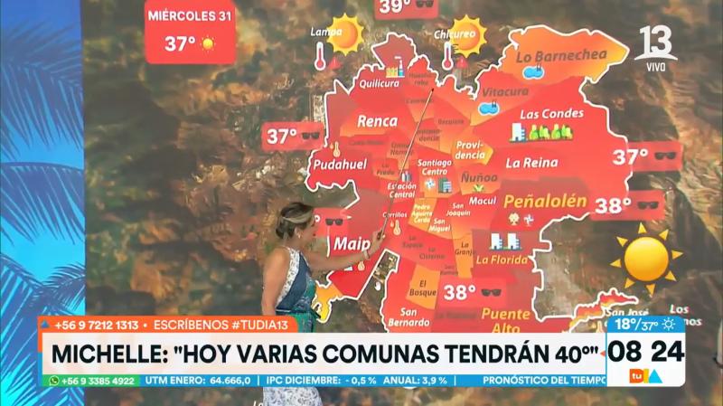Comunas de Santiago podrían alcanzar los 40°