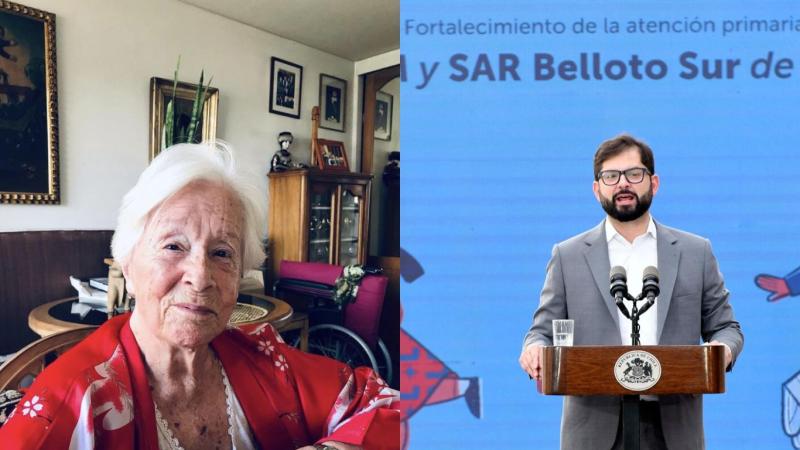 Delfina Guzmán y el Presidente Gabriel Boric