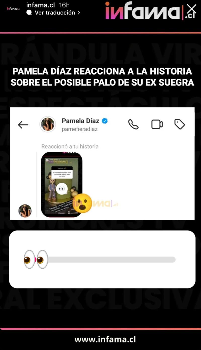 Pamela Díaz reacciona a supuesta indirecta de la mamá de Jean Philippe Cretton