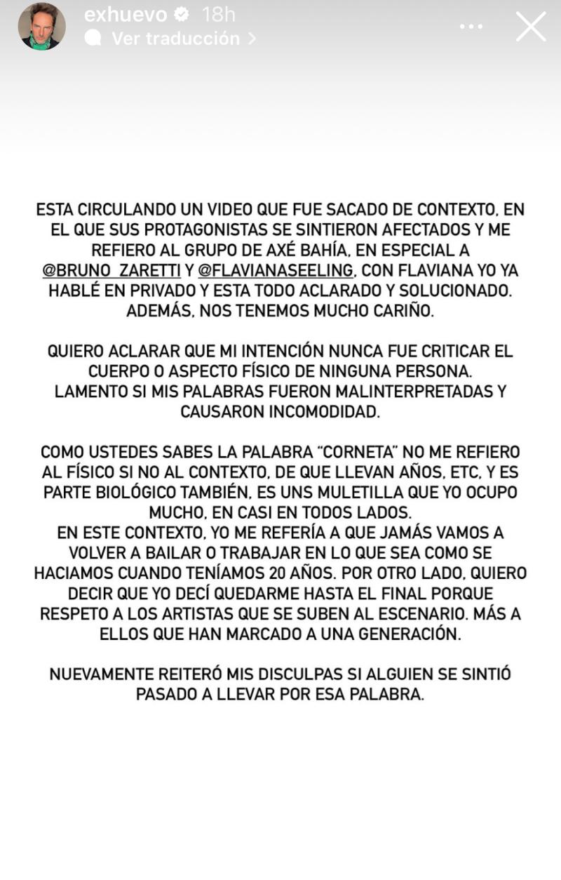 Daniel Fuenzalida pide disculpas por comentarios sobre el cuerpo de Flaviana Seeling y Francini Amaral
