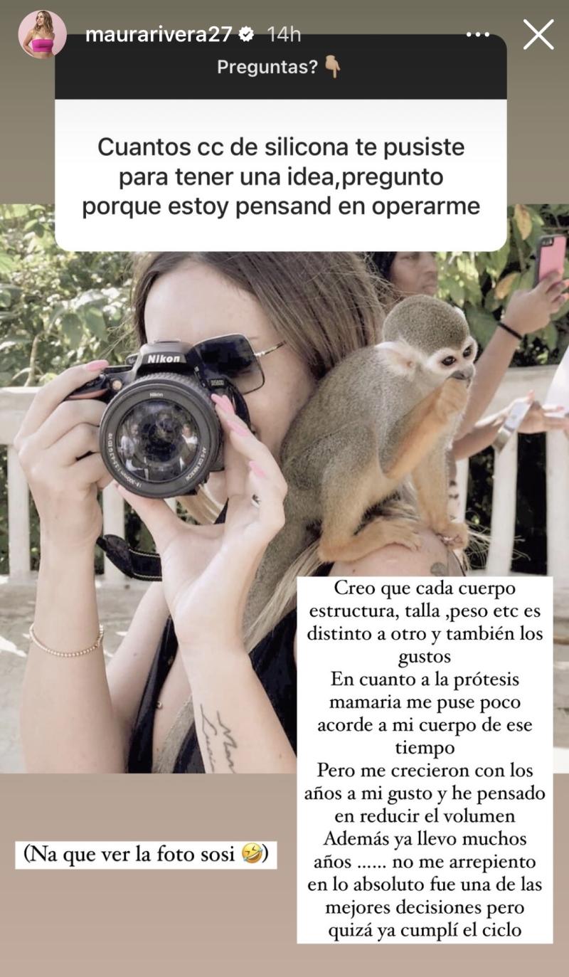 Maura Rivera cuenta que quiere reducir sus implantes mamarios