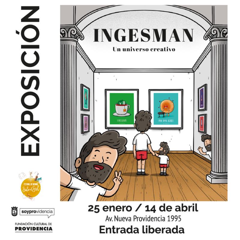 Coloridas caricaturas de Ingesman llegan a la Fundación Cultural de Providencia