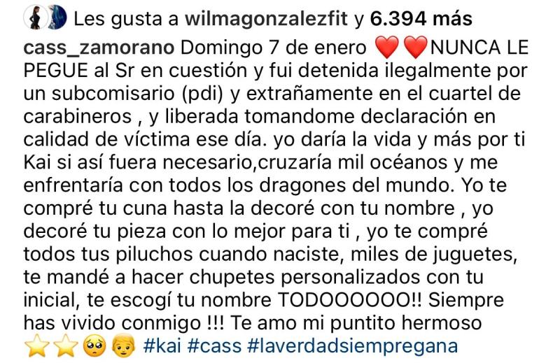 Mensaje de Cass Zamorano