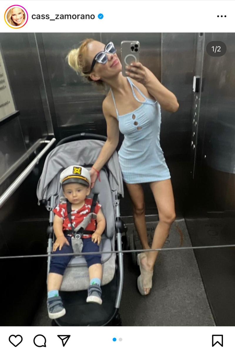 Cass Zamorano y su hijo