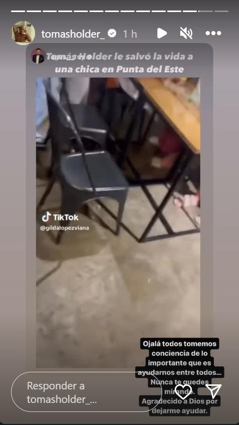 Tomás Holder salva la vida de una joven