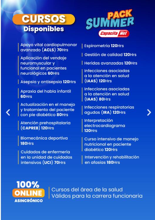 Estos son los cursos que están disponibles en la web de Capacitanet - Créditos: Sitio Web