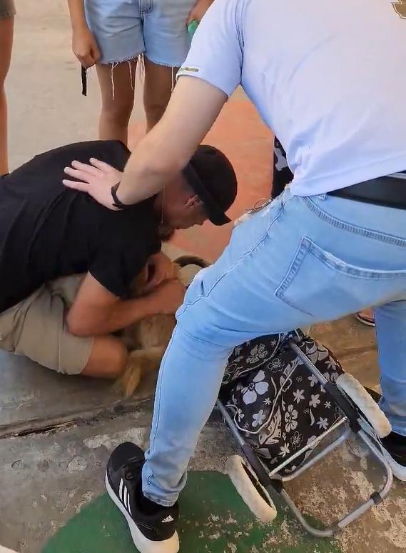 Joven se reencuentra con su perrito después de los incendios - Créditos: Captura