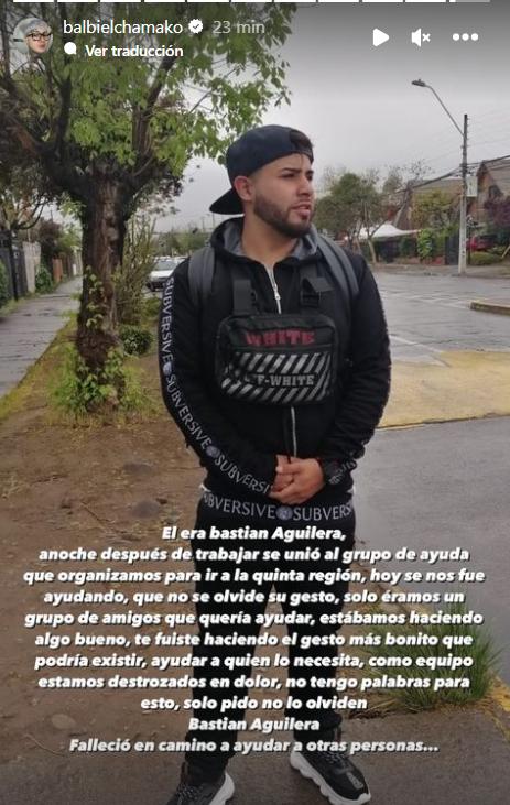 Balbi el chamako a través de sus historias de Instagram - Créditos: Captura