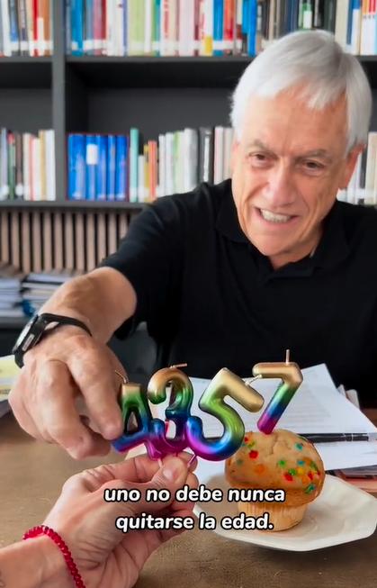 Sebastián Piñera en su último cumpleaños - Créditos: Captura