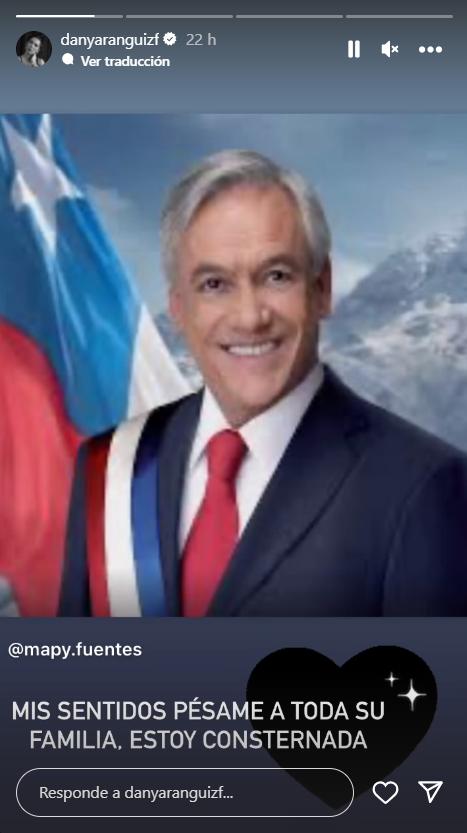 Historia Daniela Aránguiz sobre el fallecimiento de Sebastián Piñera.