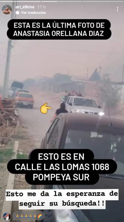 La última imagen de Anastasia en medio del incendio