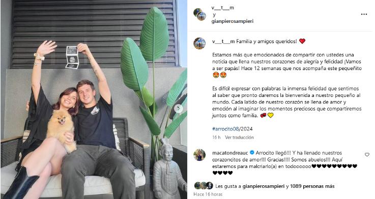 Hijo de Macarena Tondreau anunció que se convertirá en padre por primera vez junto a su esposa.