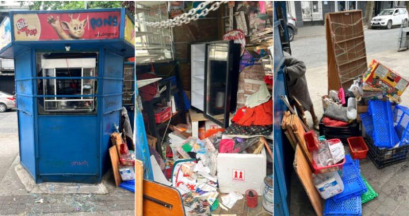 Así quedó el kiosco de Cristina Ramírez - Créditos: Radio Biobío