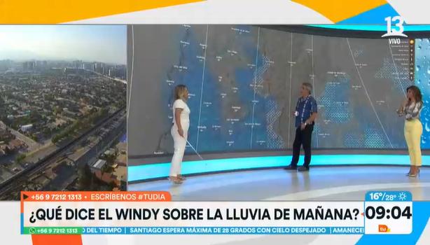 Michelle Adam advierte lluvias este jueves - Créditos: Captura Canal 13