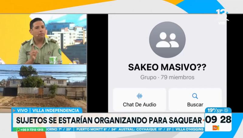Grupo de WhatsApp para organizar saqueos