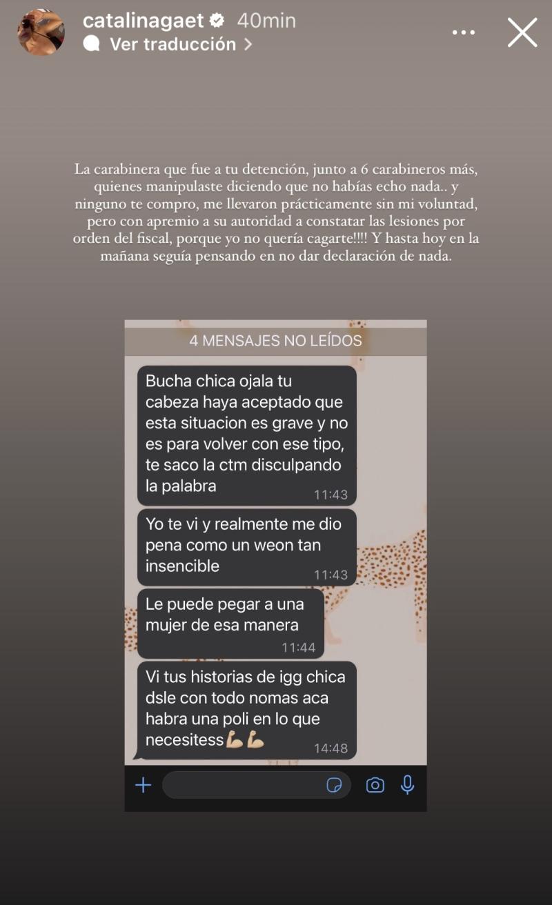 Catalina Gaete sobre la agresión de Sebastián Ramírez