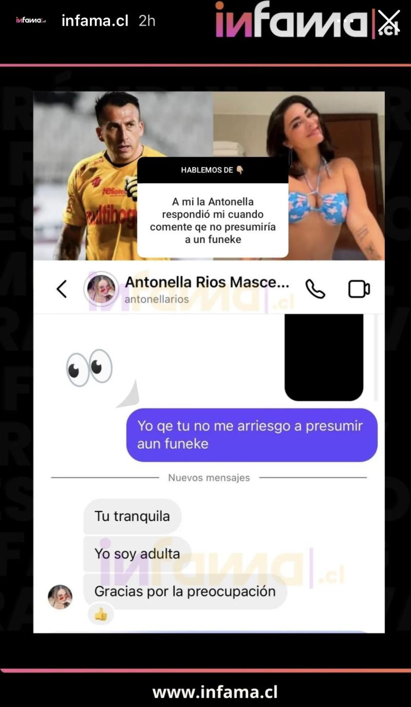 Antonella Ríos reacciona en redes sociales