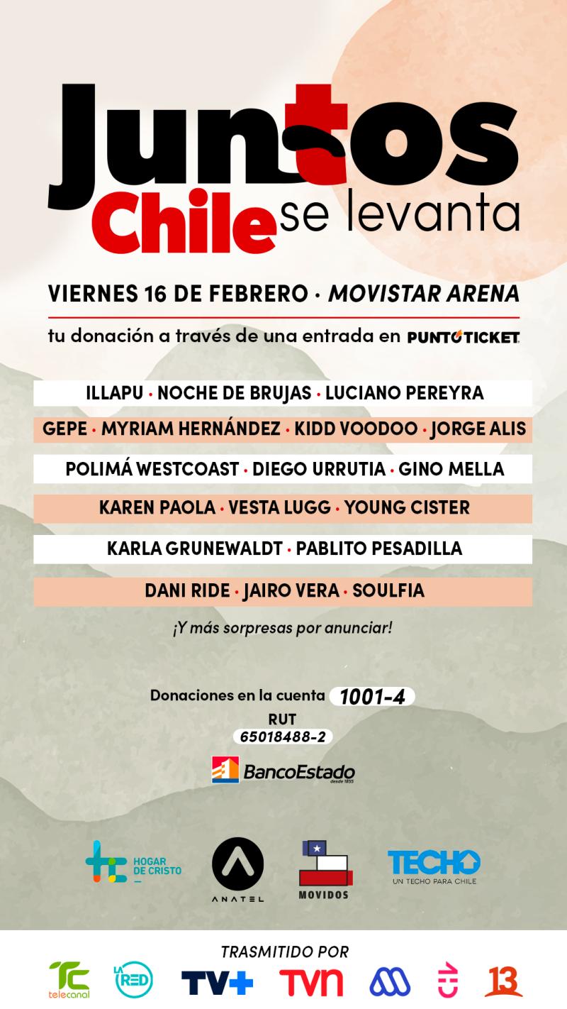 "Juntos Chile se levanta" da a conocer su line up