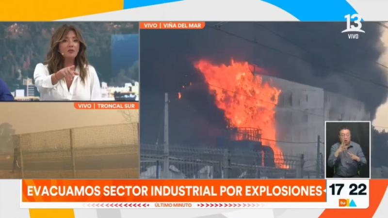 Impactante explosión en sector industrial de Viña del Mar