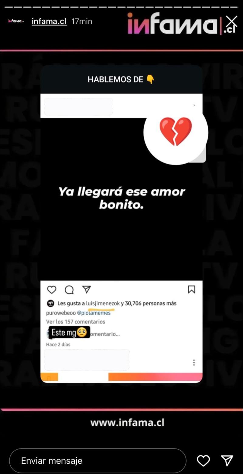 El polémico 'like' de Luis Jiménez. (Instagram)