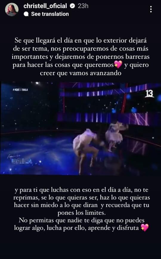 Christell reflexiona tras recibir duras críticas