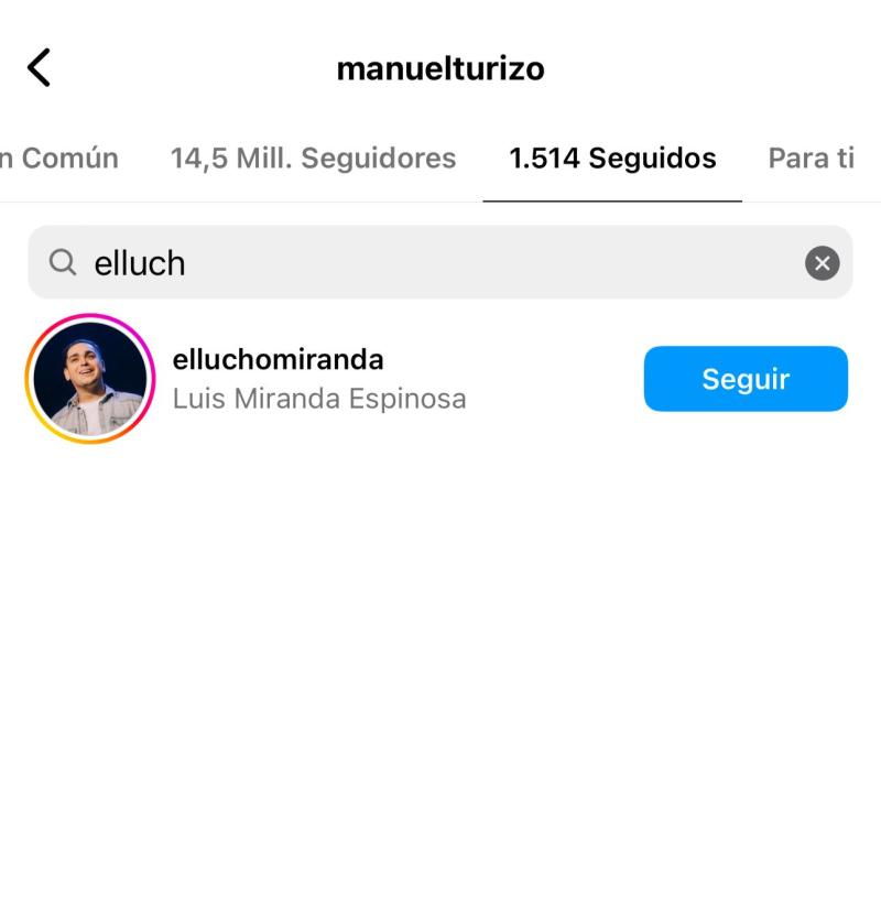 Manuel Turizo comenzó a seguir a Lucho Miranda en Instagram.