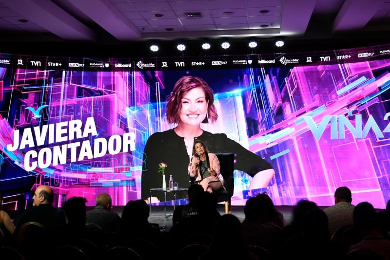 Javiera Contador en la conferencia de prensa