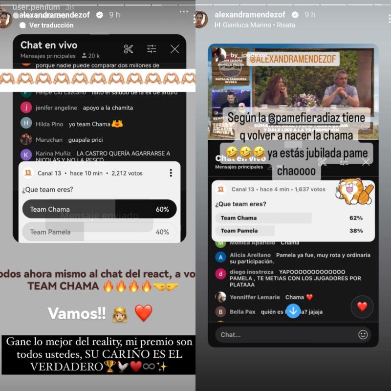 Historias de los fans compartidas por Chama en Instagram