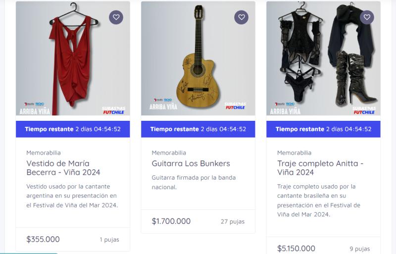 Algunos de los productos de la subasta - Créditos: Captura