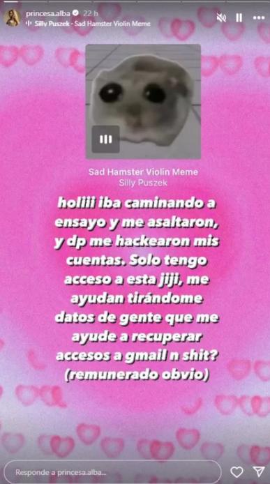 Princesa Alba contó en redes sociales que sufrió un asalto - Créditos: Instagram