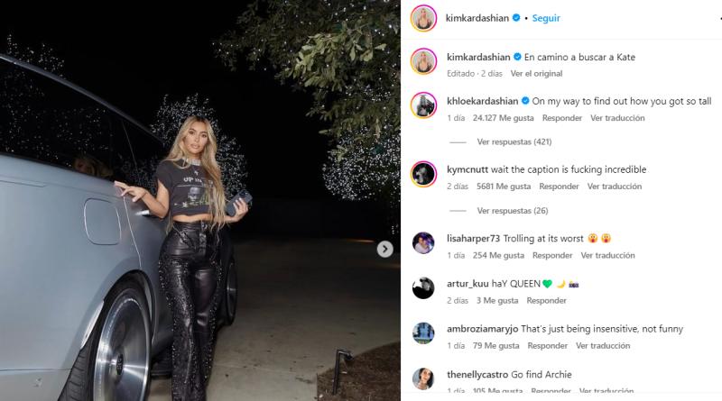 "En camino a buscar a Kate", escribió Kim Kardashian en medio de la desaparición pública de Kate Middleton