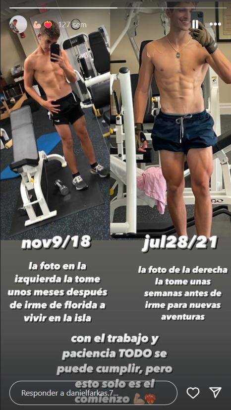 El sorprendente cambio físico de Daniel, hijo de Leonardo Farkas.