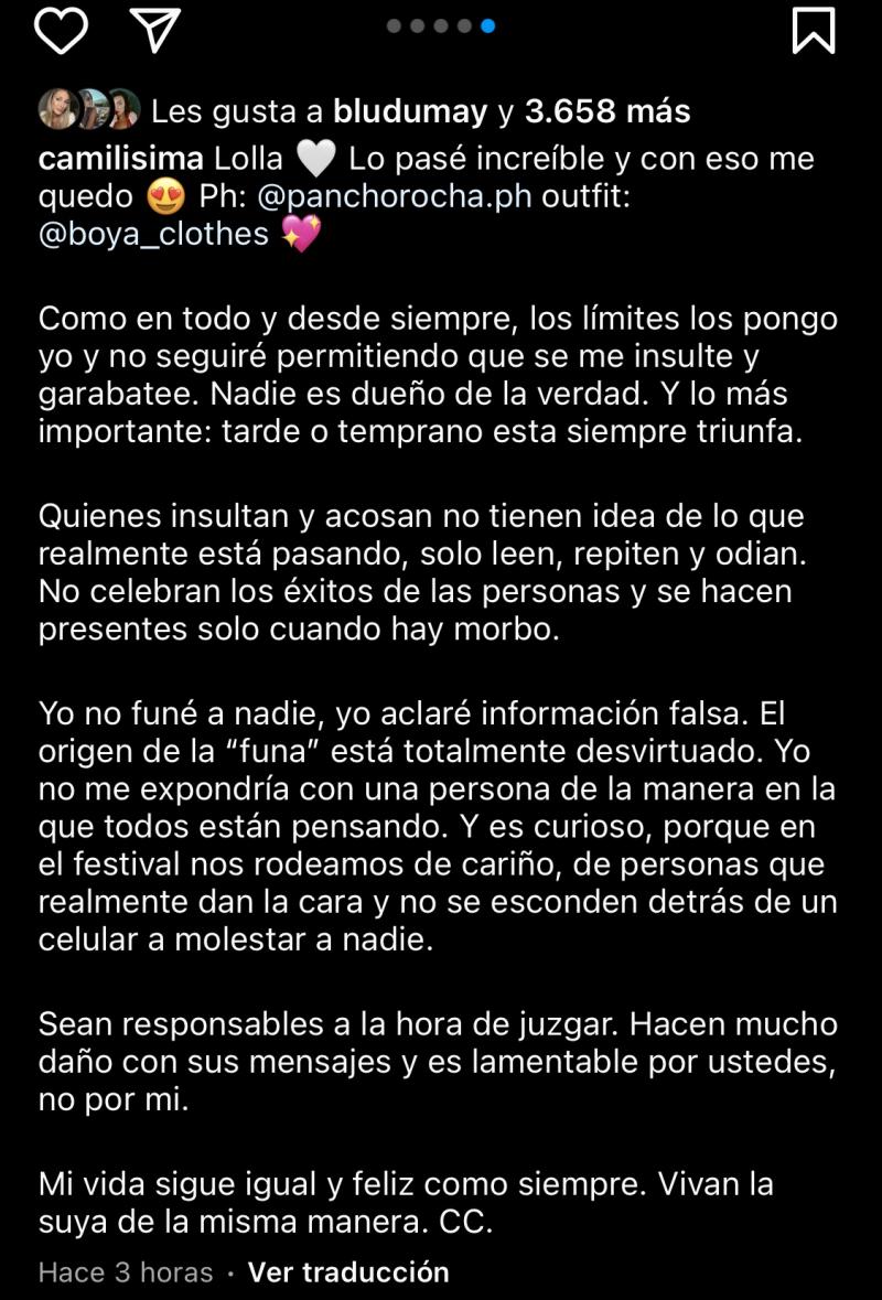 Camilísima - Instagram