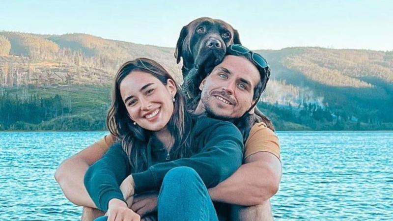 Pangal Andrade junto a su novia, Melina Noto.