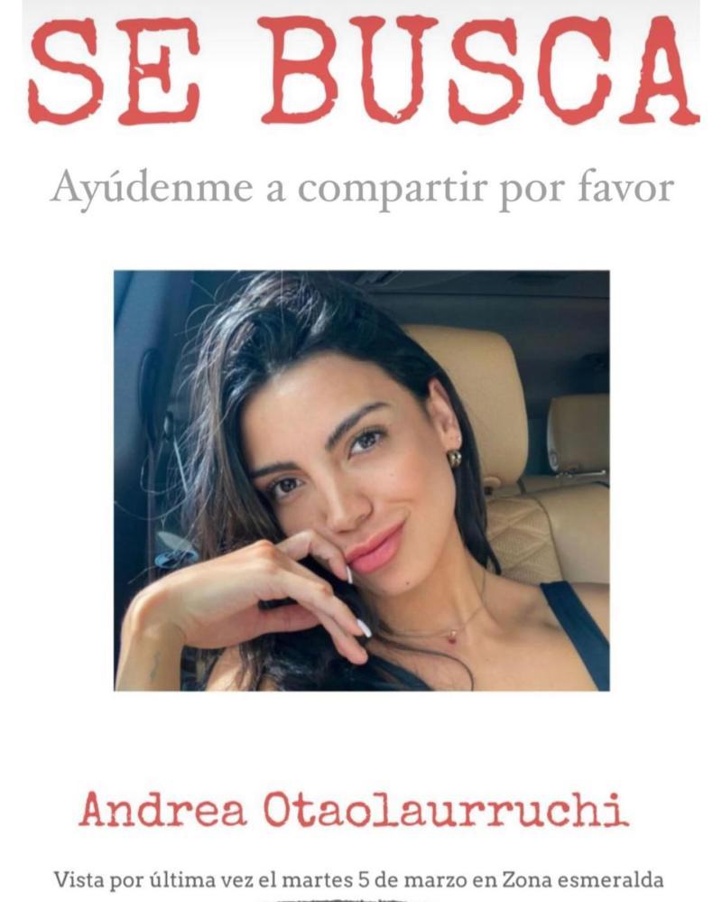 Andrea Otaolaurruchi, ex participante de reality es reportada como desparecida