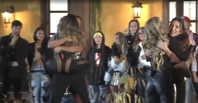 Chama y Fabio se abrazan