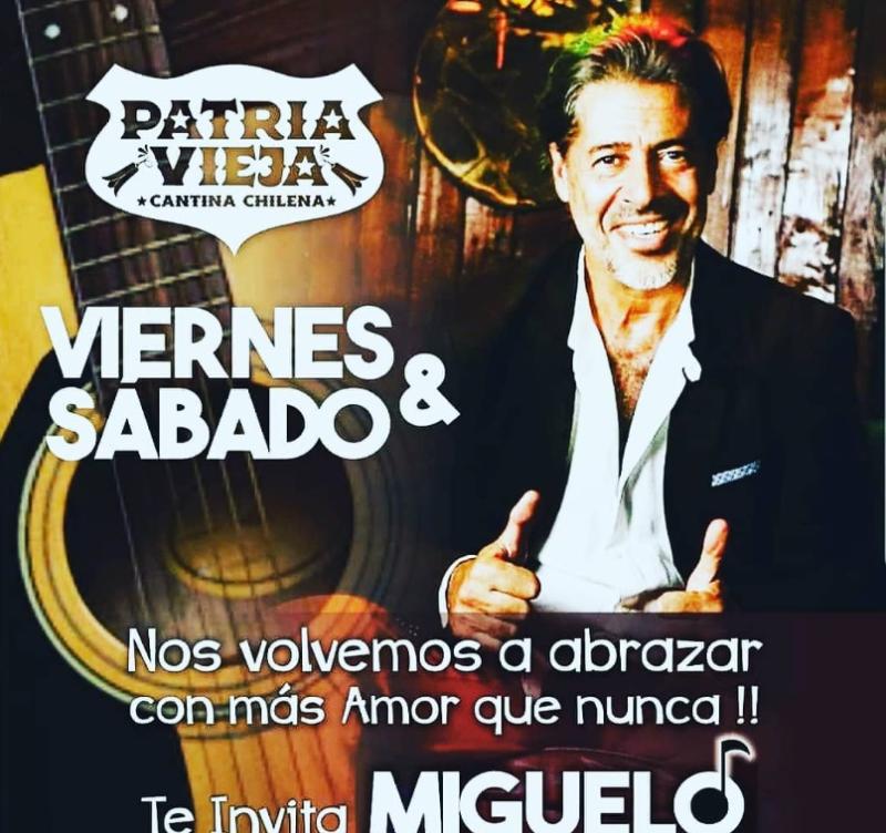 El cantante chileno, Miguelo durante la pandemia, haciendo un llamado para volver a su restaurant "Patria Vieja" en Vitacura | Instagram