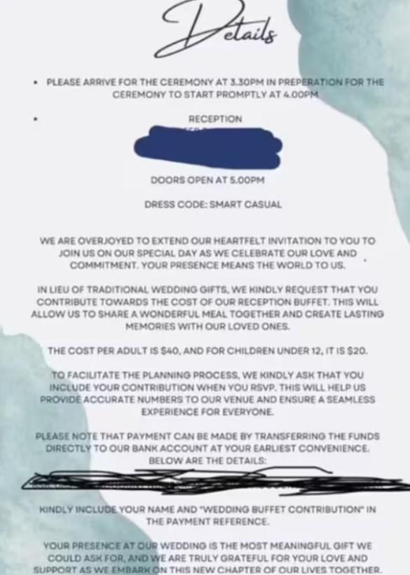 Novia realiza insólita petición a los invitados