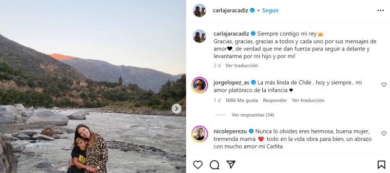 El coqueto mensaje que le dejó Jorge López a Carla Jara.