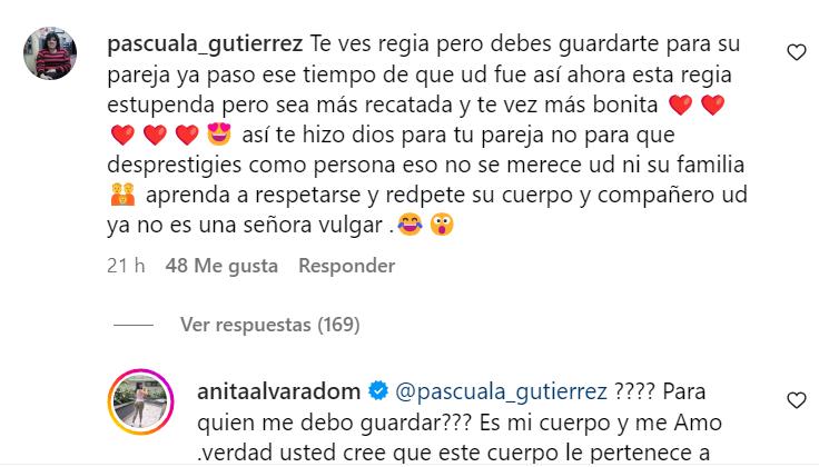 La respuesta de Anita Alvarado.