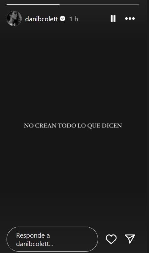 El mensaje de Daniela Colett en medio de los rumores de romance con Luis Mateucci.