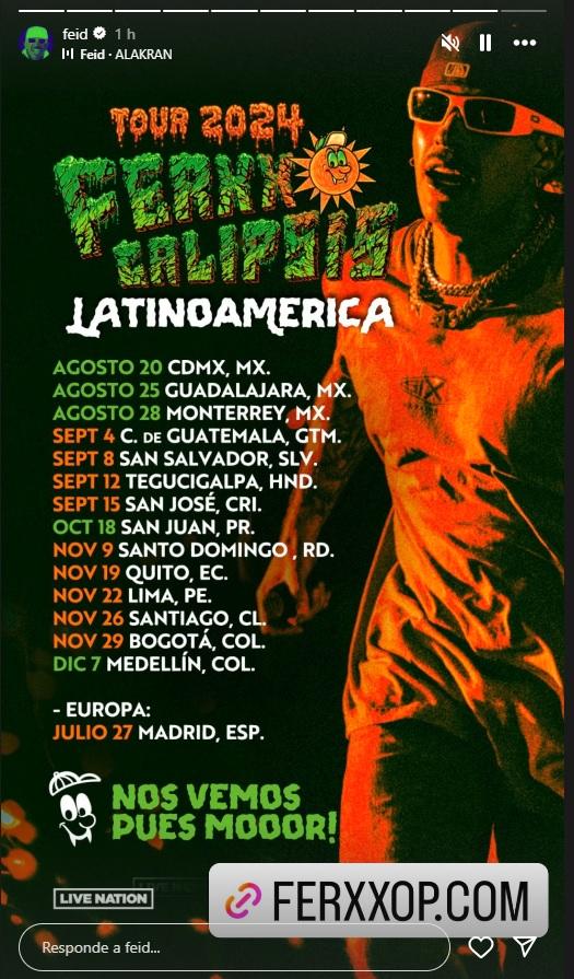 Concierto de Feid en Chile - Instagram