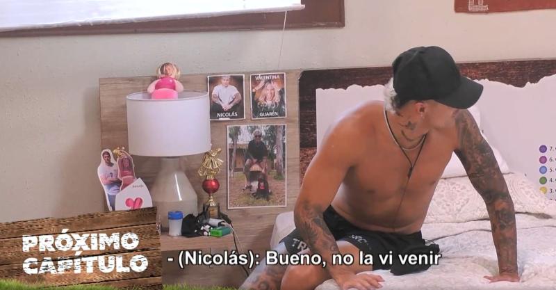 Nico Solabarrieta reacciona a Fabio y Gabrieli en el baño de Tierra Brava