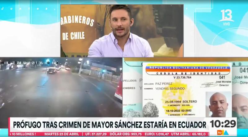 Prófugo tras muerte de mayor Sánchez estaría en Ecuador