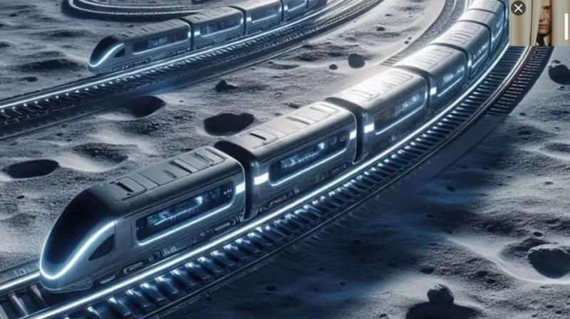 Tren en la luna. Créditos: Manuel Fernández en Bing