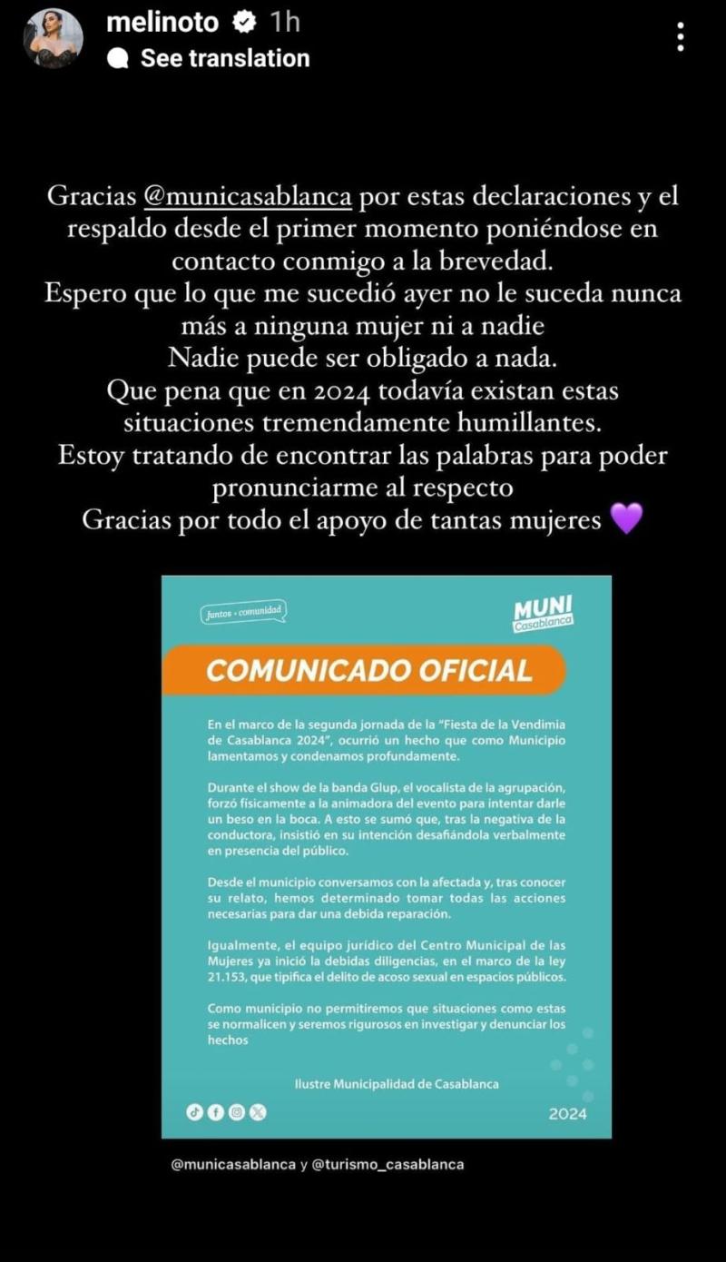 Melina Noto alza la voz contra vocalista de Glup